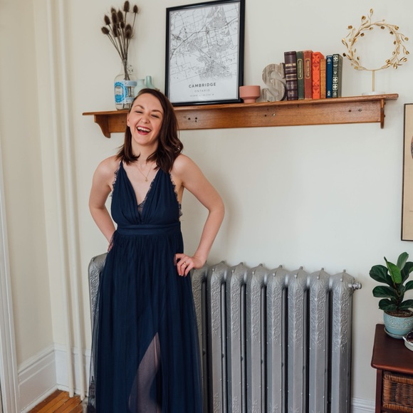 Minuet Sophia Tulle Maxi Dress with Lace Medium - Picture 3 of 5